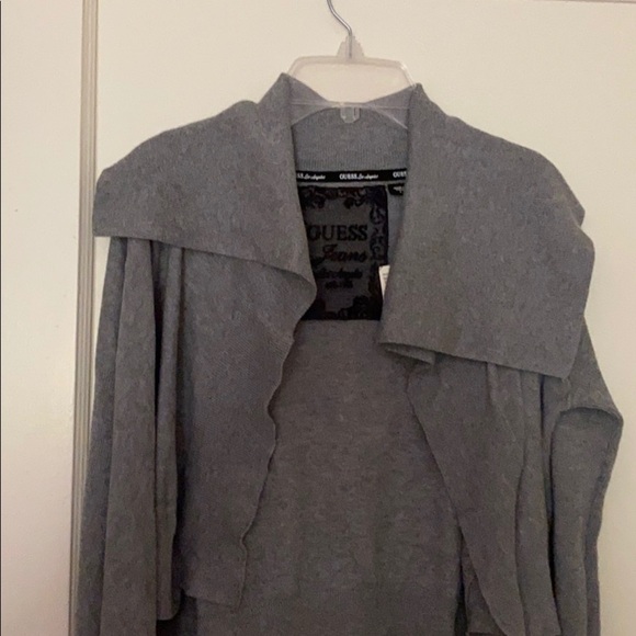NWT guess jeans gray cardigan size: S - Picture 2 of 12